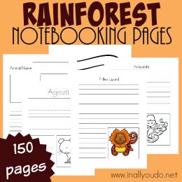 Rainforest Unit Study Pages. #freehomeschooldeals #fhdhomeschoolers #studyingrainforests #rainforestnotebookingpages #rainforestunitstudy