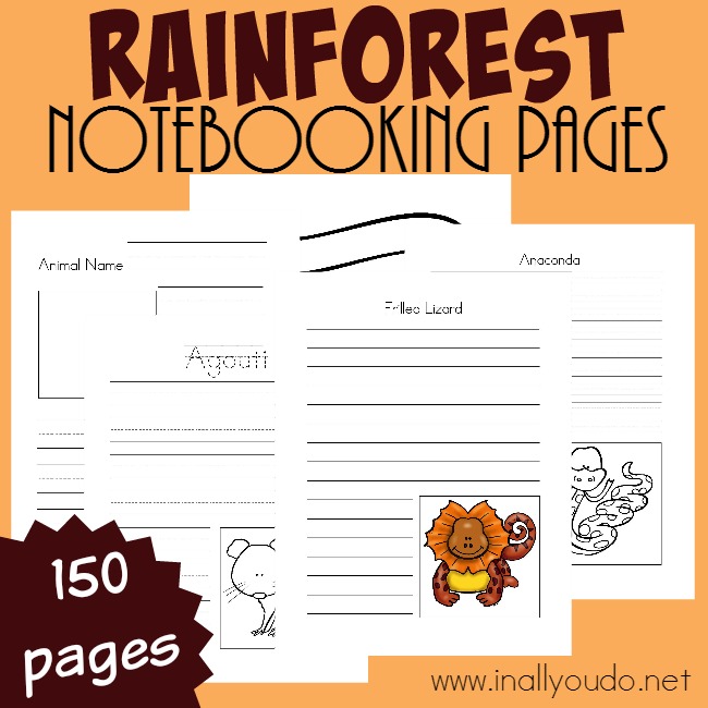 Rainforest Unit Study Pages. #freehomeschooldeals #fhdhomeschoolers #studyingrainforests #rainforestnotebookingpages #rainforestunitstudy
