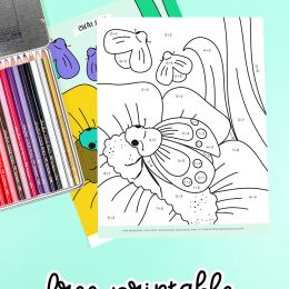 STEM Color by Number Page. #freehomeschooldeals #fhdhomeschoolers #stemcoloringpage #mathcoloringpage #additioncolorbynumberpage