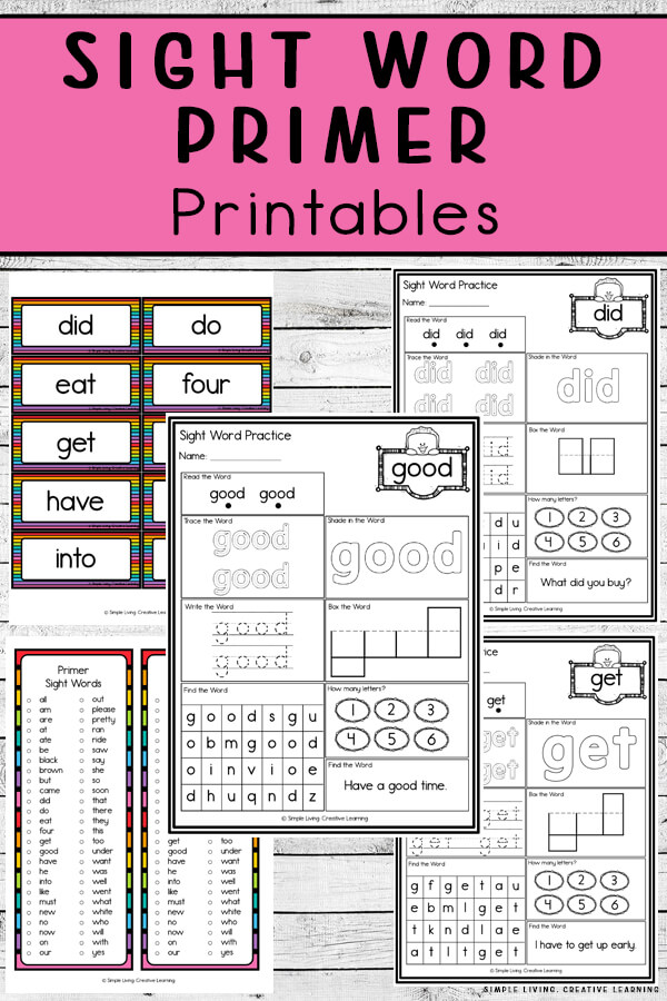 Free Sight Word Activity Pages. #freehomeschooldeals #fhdhomeschoolers #learningaboutsightwords #sightwordspractice #sightwordsworksheets
