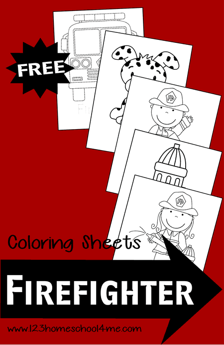 Firefighter Trace and Color Pages. #freehomeschooldeals #fhdhomeschoolers #learningaboutfirefighters #firefightercoloringpages #firefighteractivities
