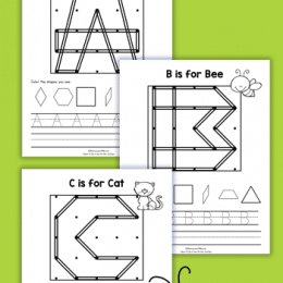 Free Alphabet Geoboard Pages. #freehomeschooldeals #fhdhomeschoolers #alphabetgeoboardactivity #geoboardletterworksheets #abcgeoboardpages