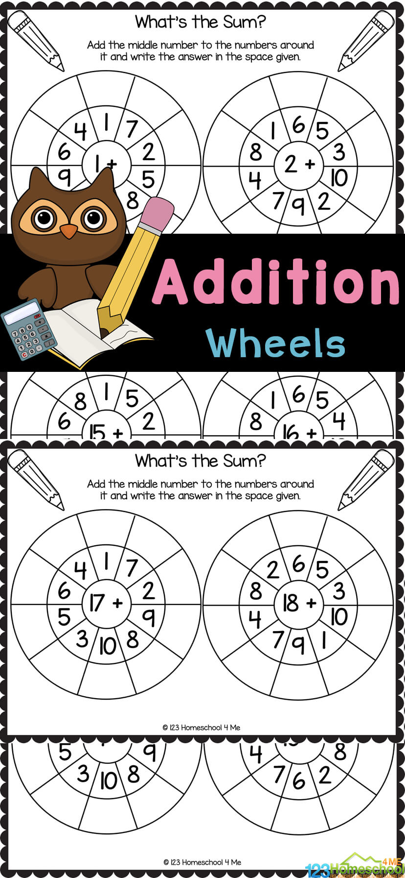 addition wheels practice activity free homeschool deals c
