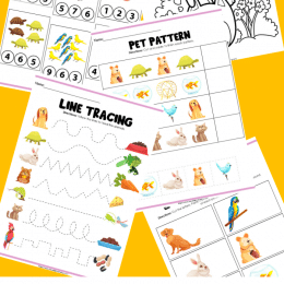Preschool Pet Activity Pages. #freehomeschooldeals #fhdhomeschoolers #petactivitypages #kidspetworksheets #preschoolpetworksheets