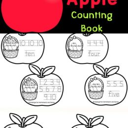 Preschool Apple Counting Activity. #freehomeschooldeals #fhdhomeschoolers #learningtocount #learningaboutapples #preschoolcountingbook