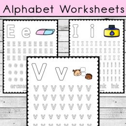 Preschool Alphabet Tracing Worksheets. #freehomeschooldeals #fhdhomeschoolers #alphabetworksheets #learningthealphabet #preschoolworksheets