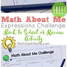 Middle School Math Challenge. #freehomeschooldeals #fhdhomeschoolers #middleschoolmathactivity #aboutmemathchallenge #mathreviewactivity