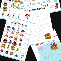 Preschool Pirate Learning Activities. #freehomeschooldeals #fhdhomeschoolers #pirateworksheets #piratesforpreschool #pirateactivities