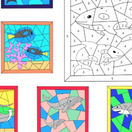 Ocean Color By Number Pages. #freehomeschooldeals #fhdhomeschoolers #learningabouttheocean #colorbynumberworksheets #colorbynumberactivities
