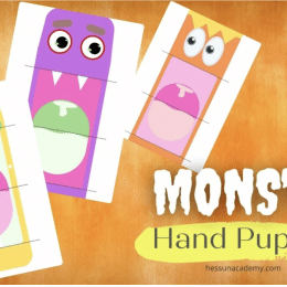 Free Monster Hand Puppets Activity. #freehomeschooldeals #fhdhomeschoolers #printablepuppets #halloweenactivity #monsterpuppets