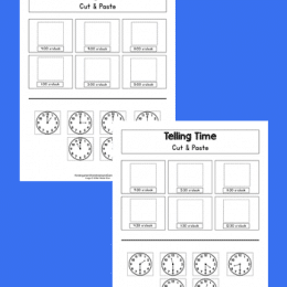 Cut and Paste Clock Activity. #freehomeschooldeals #fhdhomeschoolers #learningtotelltime #tellingtimeactivity #cutandpasteclocks