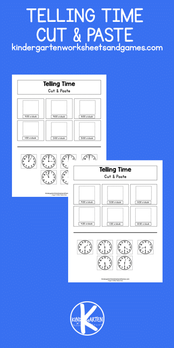 Cut and Paste Clock Activity.  #freehomeschooldeals #fhdhomeschoolers #learningtotelltime #tellingtimeactivity #cutandpasteclocks
