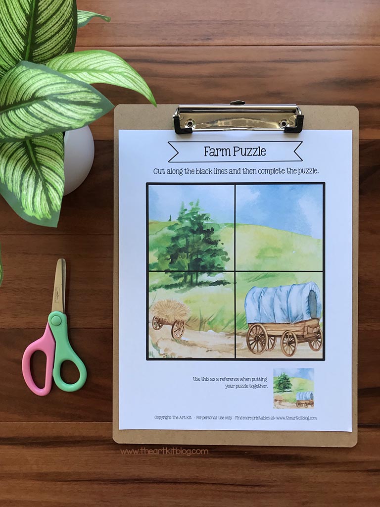 Preschool Printable Farm Puzzles. #freehomeschooldeals #fhdhomeschoolers #preschoolpuzzles #freeprintablepuzzles #farmanimalpuzzles