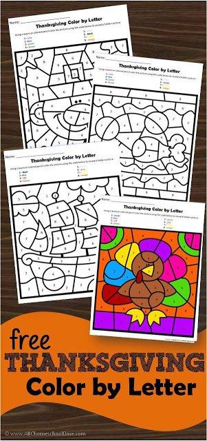 Fall Color By Letter Activities. #freehomeschooldeals #fhdhomeschoolers #colorbyletter #thanksgivingcoloringpages #fallactivitypages
