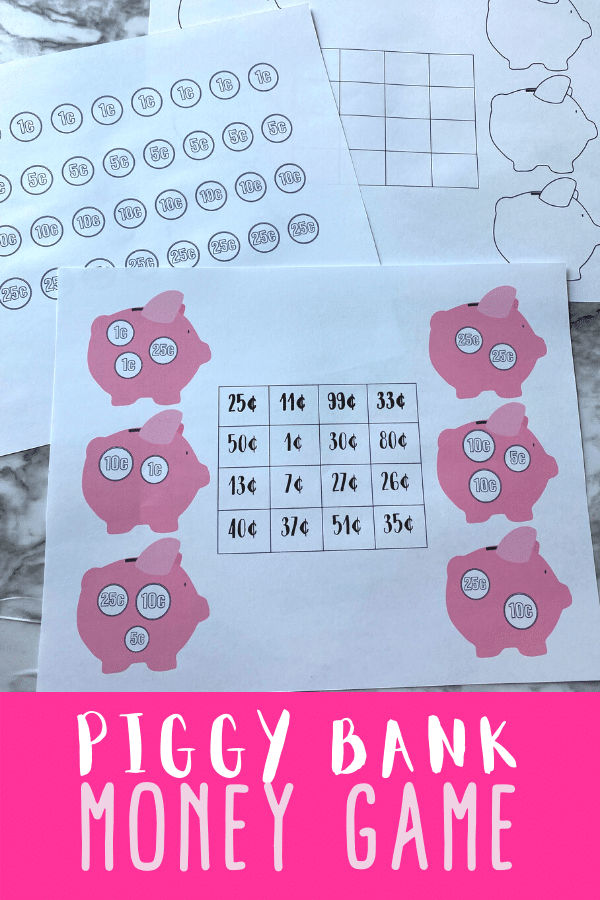 Piggy Bank Money Practice Game. #freehomeschooldeals #fhdhomeschoolers #freemathgames #learningaboutmoney #mathpracticegames