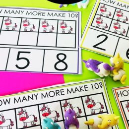 Making Ten Clip Card Activity. #freehomeschooldeals #fhdhomeschoolers #addingtoten #learningtoadd #addingclipcardgame