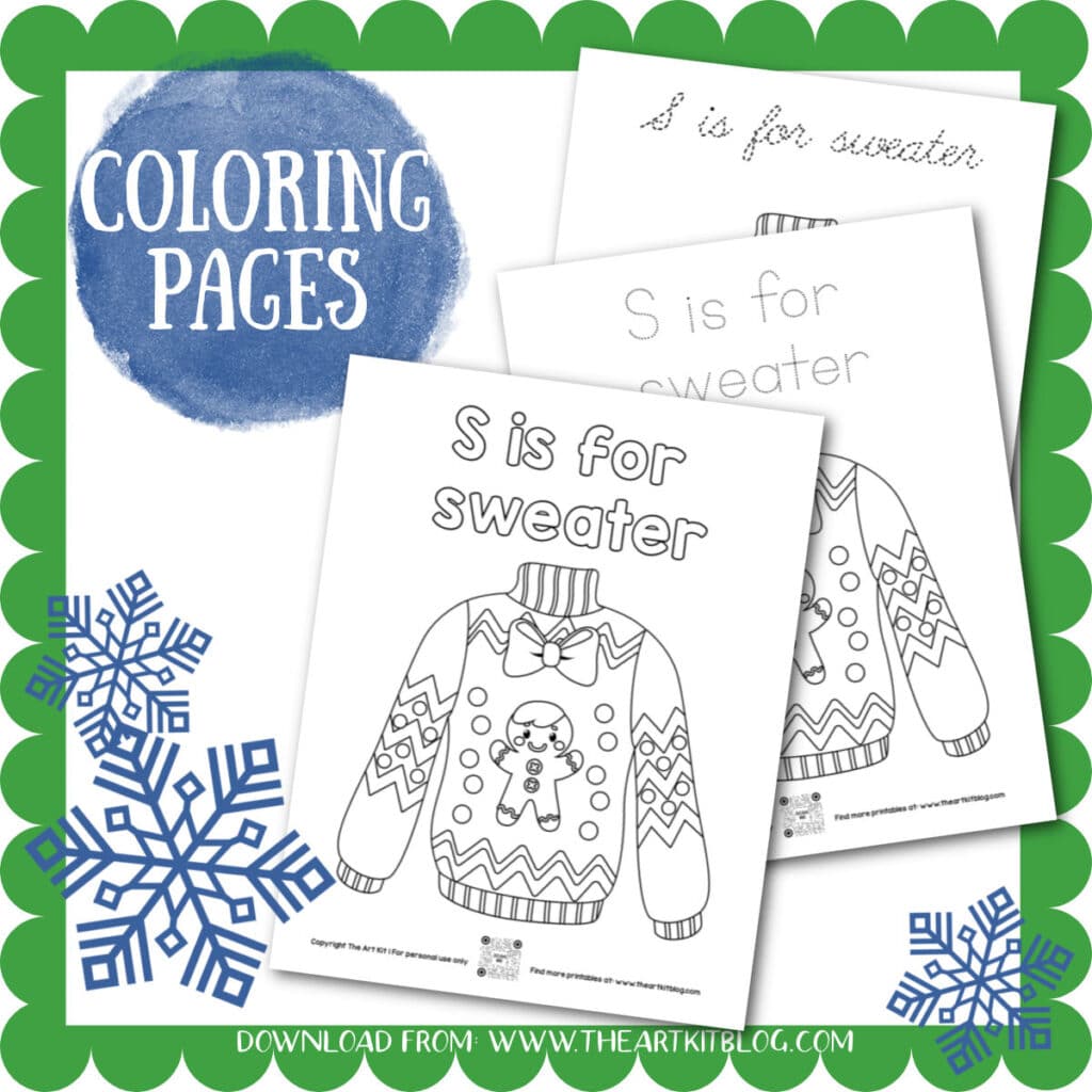Christmas Sweater Coloring Pages Printable for Free Download
