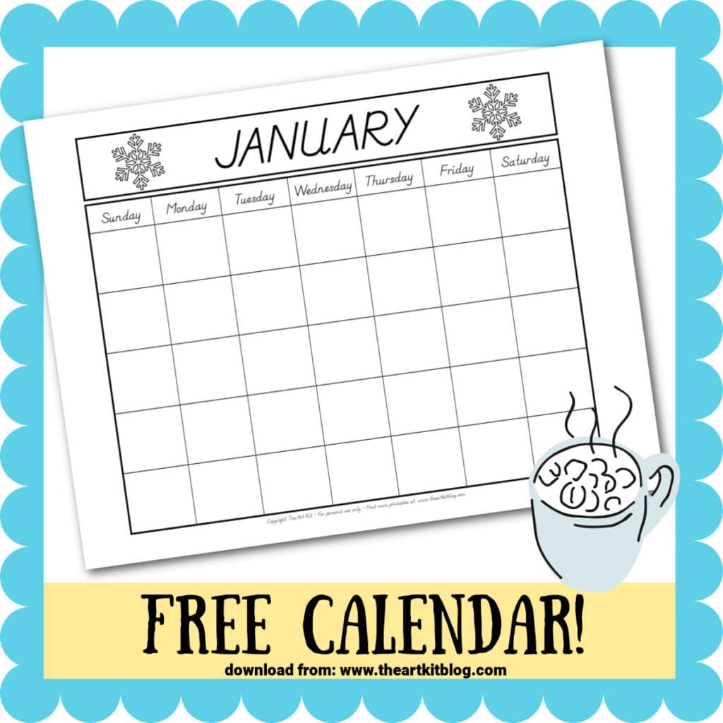 Printable January Calendar Free Homeschool Deals