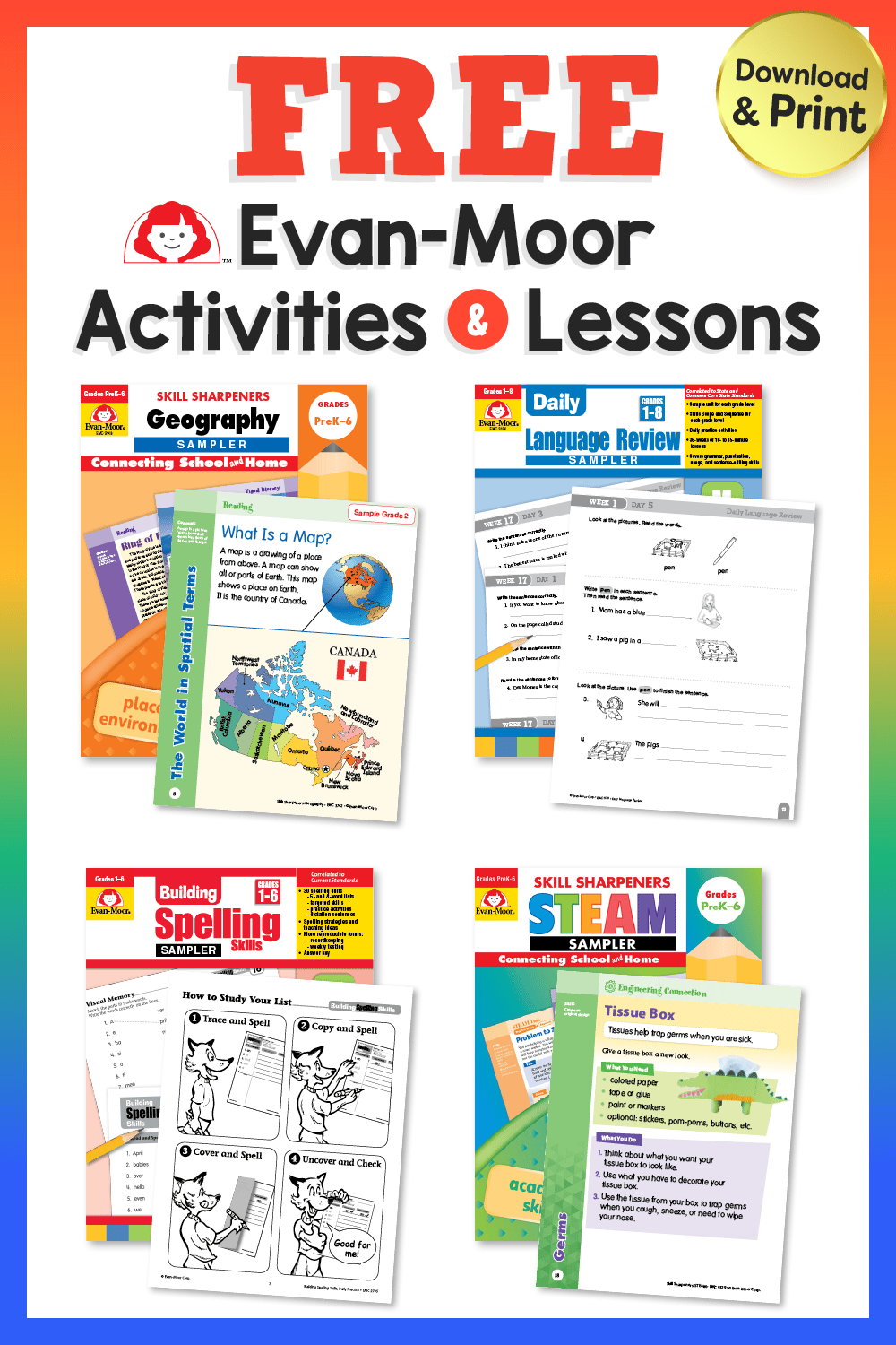 Free Sample Lessons from Evan-Moor | Free Homeschool Deals
