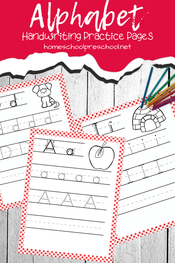 sample pages of alphabet handwriting practice pages