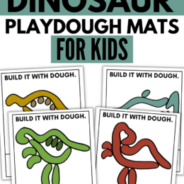 sample pages of dinosaur playdough mats