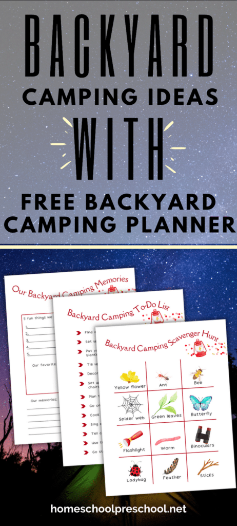 sample pages of the backyard camping planner