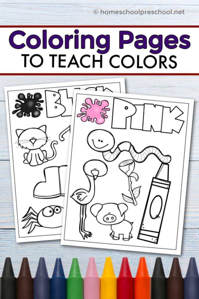 sample coloring pages for teaching colors
