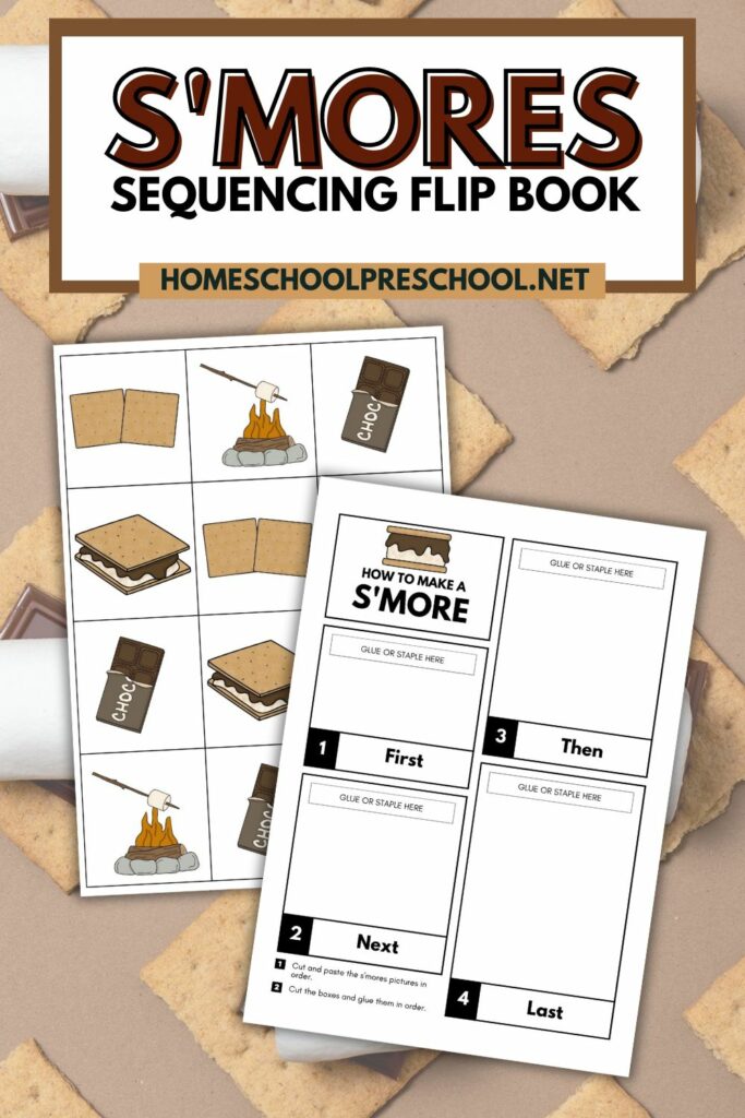 sample pages from the S'mores Sequencing Flip Book