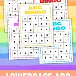 sample pages of Lowercase ABC Bingo cards