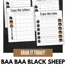 sample pages from the Baa Baa Black Sheep handwriting pack