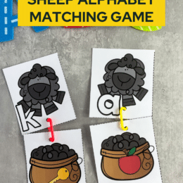 sample pages from Baa Baa Black Sheep themed matching game