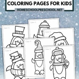 sample pages of the penguin themed coloring pages