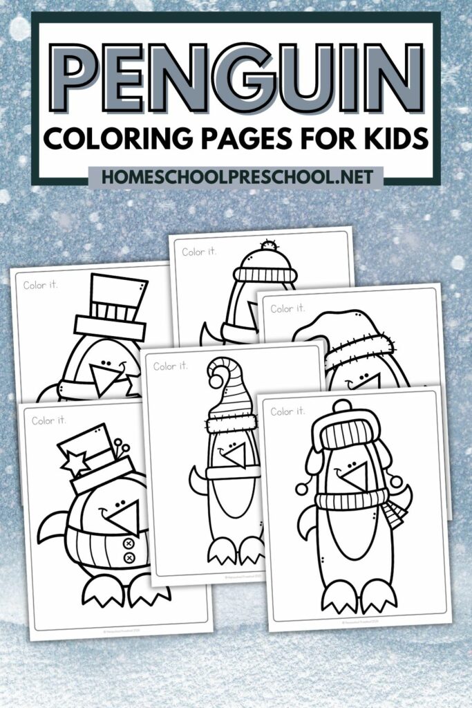 sample pages of the penguin themed coloring pages