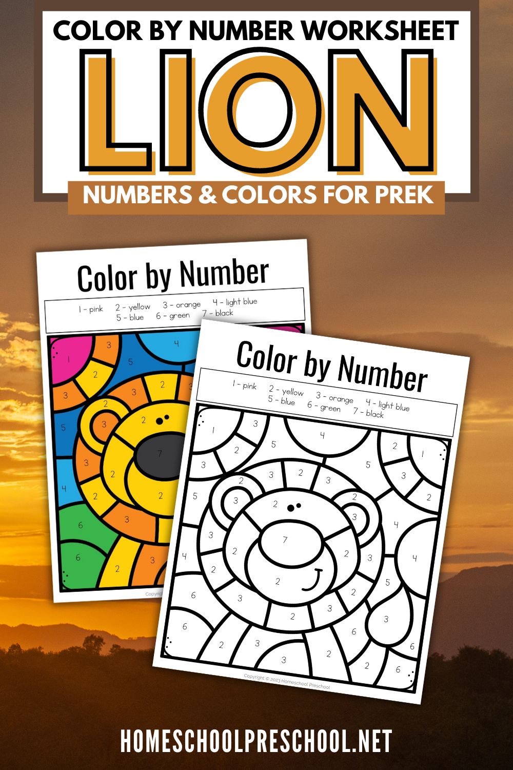 Lion Color by Number Activity | Free Homeschool Deals