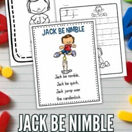 sample pages from the Jack Be Nimble activity worksheets