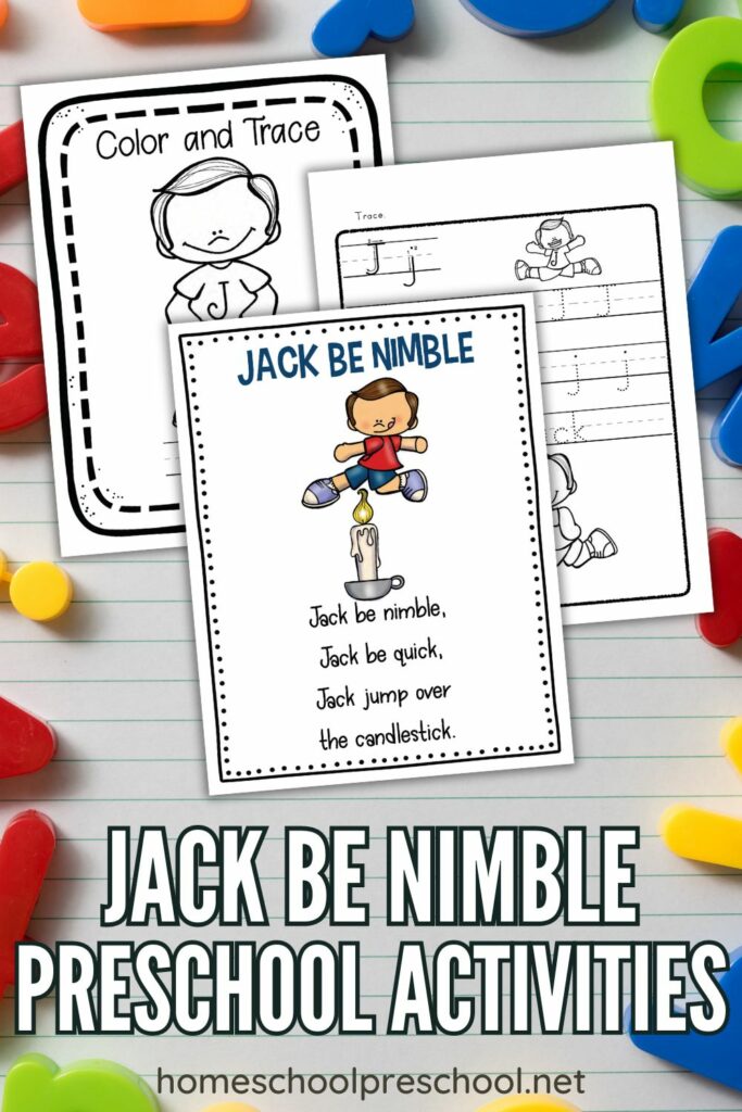 sample pages from the Jack Be Nimble activity worksheets