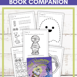 sample pages of the printable companion pack to the Mummy Who Swallowed a Spider book!