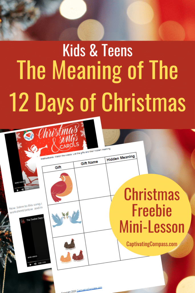 sample pages from the Christmas Freebie Mini Lesson