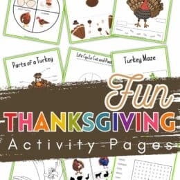 sample screenshot pages of Thanksgiving themed activity pages