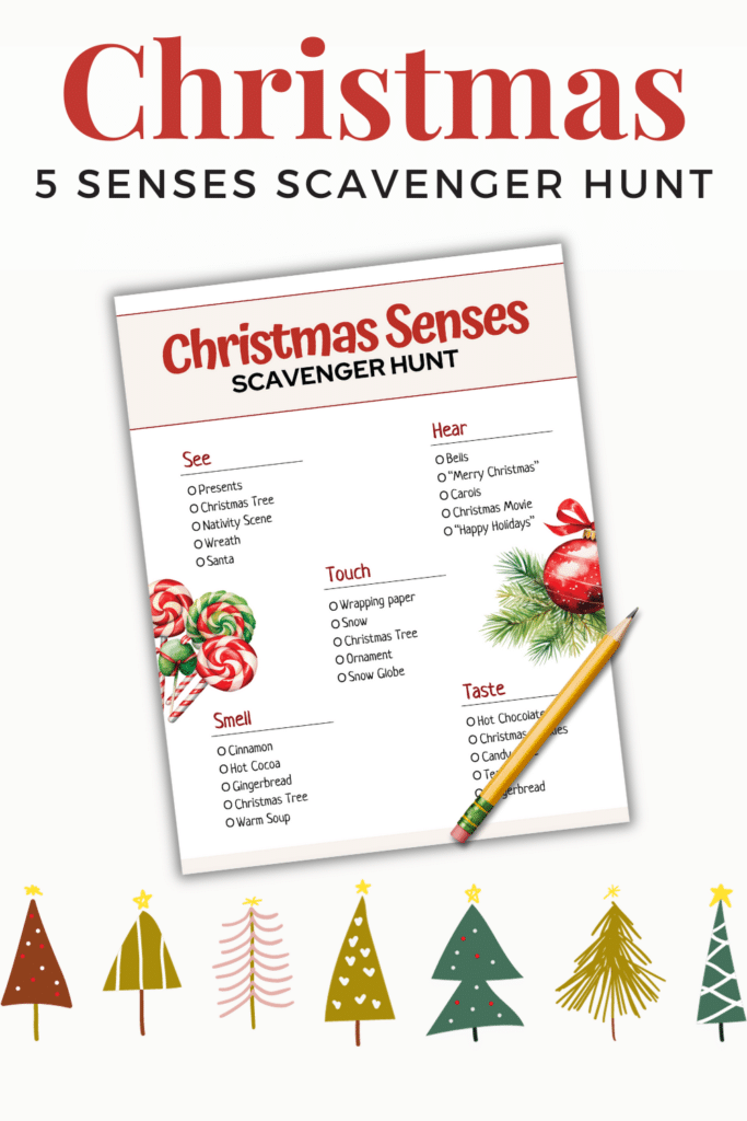 sample screenshot page of Christmas scavenger hunt