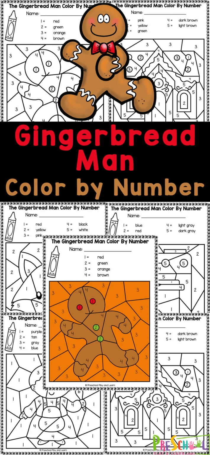 Gingerbread Man Color by Number Pages | Free Homeschool Deals