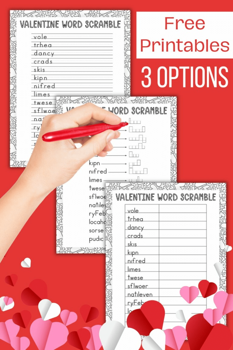 Valentine's Day Word Unscramble Pages Free Homeschool Deals
