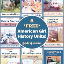 8 cover images from the 8 historical units inspired by 8 American Girl dolls