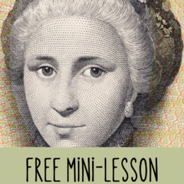 black and white image of Sophie Germain with overlaid text "Free Mini Lesson"