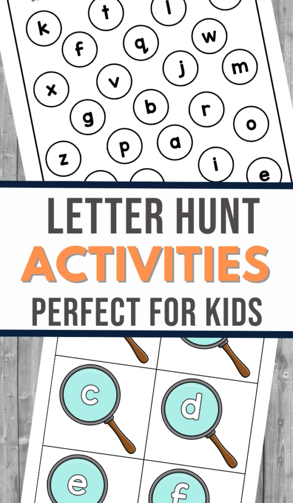 sample digital images of Letter Hunt Activities pages