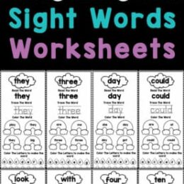 sample worksheet images from the sight words worksheets printable set