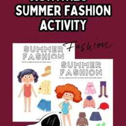 two screenshot pages of summer fashion items to make your own paper dress-up dolls