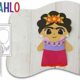 sample image of the Frida Kahlo puppet craft