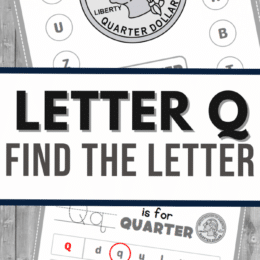 two sample pages from the Letter Q find the letter worksheets set