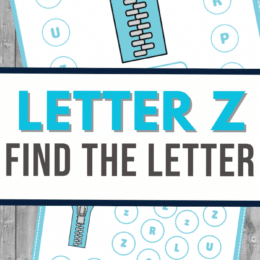 Two screenshot pages samples from the Letter Z Find the Letter printables